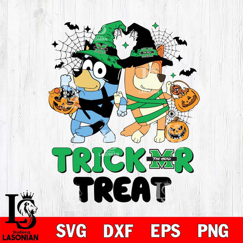 Marshall Thundering Herd Bluey Trick or Treat Halloween 2 Svg Eps Dxf Png File, Digital Download, Instant Download