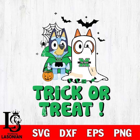 Marshall Thundering Herd Bluey Trick or Treat Halloween Svg Eps Dxf Png File, Digital Download, Instant Download