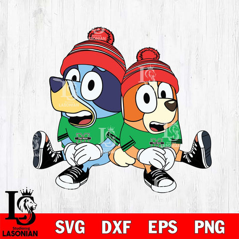 Marshall Thundering Herd Bluey & Bingo Christmas Svg Eps Dxf Png File, Digital Download, Instant Download