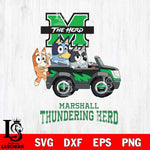Marshall Thundering Herd Bluey friends car Svg Eps Dxf Png File, NCAA svg, Digital Download, Instant Download