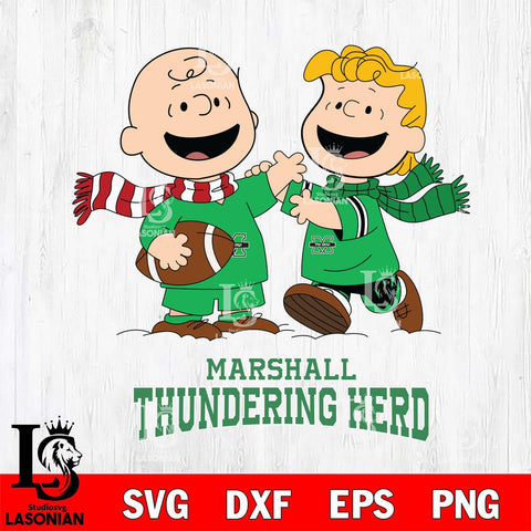 Marshall Thundering Herd Charlie Brown & Linus Football Cricut,Christmas SVG DXF EPS PNG FILE, NCAA Digital Download,Instant Download, Silhouette