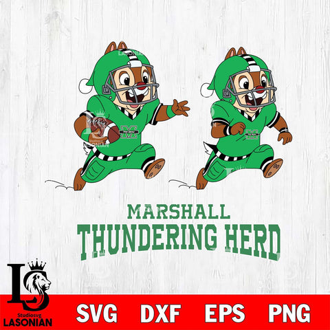 Marshall Thundering Herd Chip & Dale Football Cricut,Christmas SVG DXF EPS PNG FILE, NCAA Digital Download,Instant Download, Silhouette