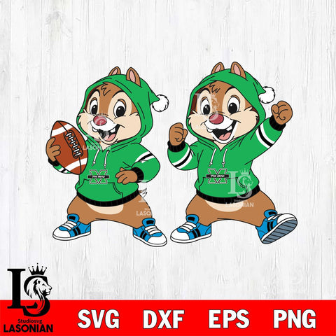 Marshall Thundering Herd Chip và Dale Football File Cut, NCAA SVG DXF EPS PNG FILE, Digital Download , Criucut , Silhouette