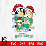 Marshall Thundering Herd Christmas Bluey Family Sport Cut Files,Bluey Cricut,Christmas Svg , Bluey svg , Digital Download, dxf eps png pdf file