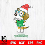 Marshall Thundering Herd Christmas Bluey Honey Sport Cut Files,Bluey Cricut,Christmas Svg , Bluey svg , Digital Download, dxf eps png pdf file