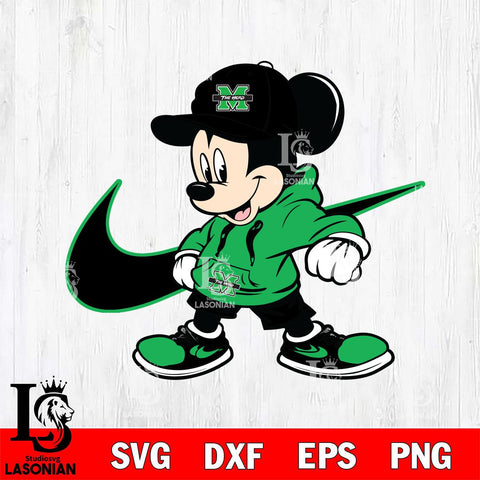 Marshall Thundering Herd Cool Mickey Mouse Svg Eps Dxf Png File, NCAA svg, Digital Download, Instant Download