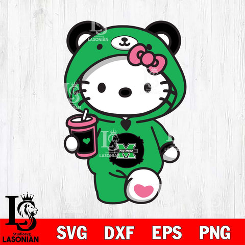 Marshall Thundering Herd Cute Hello Kitty Svg Eps Dxf Png File, Digital Download, Instant Download