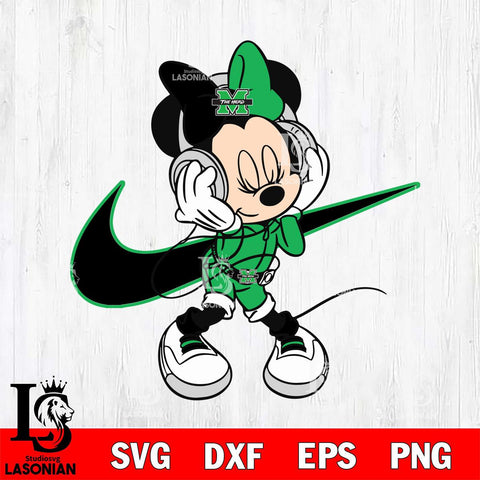 Marshall Thundering Herd Cute Minnie Mouse Dancing Svg Eps Dxf Png File, NCAA svg, Digital Download, Instant Download