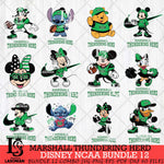 Marshall Thundering Herd Disney NCAA Bundle Svg PNG 12 Svg Eps Dxf Png File, Digital Download