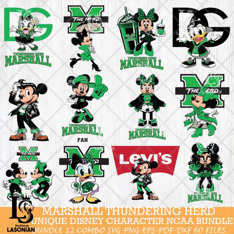 Marshall Thundering Herd Disney character NCAA Bundle 12 – lasoniansvg
