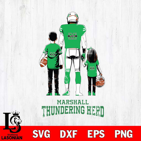 Marshall Thundering Herd Father And Child Football SVG DXF EPS PNG FILE,NCAA SVG, Father day Digital Download,Instant Download, Silhouette