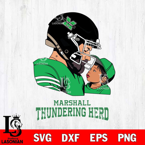 Marshall Thundering Herd Father And Child Rugby SVG DXF EPS PNG FILE,NCAA SVG, Father day Digital Download,Instant Download, Silhouette