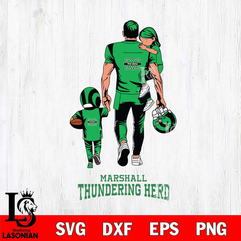 Marshall Thundering Herd Father And Son Football SVG DXF EPS PNG FILE,NCAA SVG, Father day Digital Download,Instant Download, Silhouette