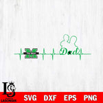 Marshall Thundering Herd Father Heart Beat Svg Eps Dxf Png File, Digital Download, Instant Download