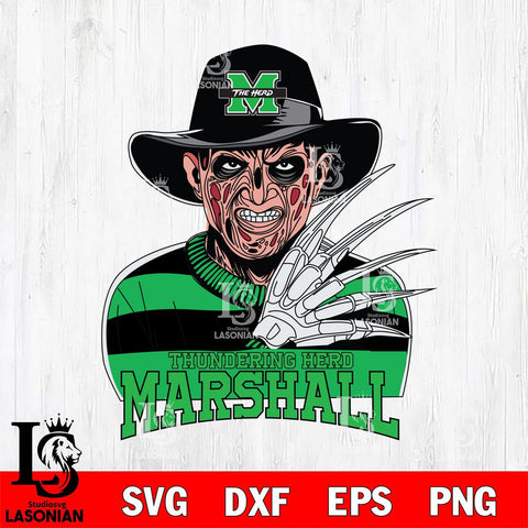 Marshall Thundering Herd Freddy Krueger Horror Halloween Svg Eps Dxf Png File, NCAA svg, Digital Download, Instant Download