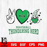 Marshall Thundering Herd Gnomes Peace & Love Svg Eps Dxf Png File, Digital Download, Instant Download