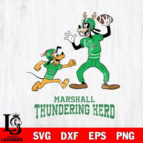 Marshall Thundering Herd Goofy & Pluto Football Cricut,Christmas SVG DXF EPS PNG FILE, NCAA Digital Download,Instant Download, Silhouette