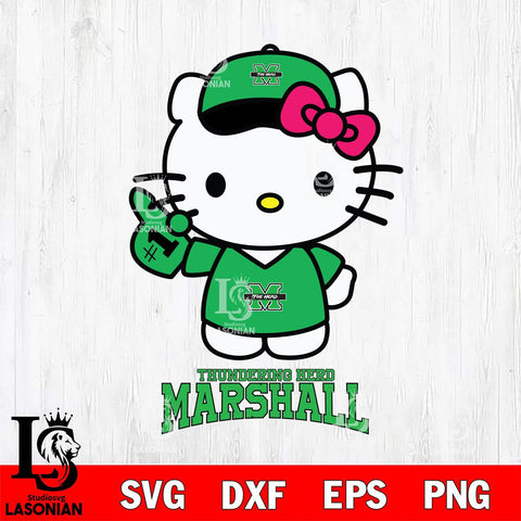 Marshall Thundering Herd Hello Kitty Best Fan Svg Eps Dxf Png File, Digital Download, Instant Download
