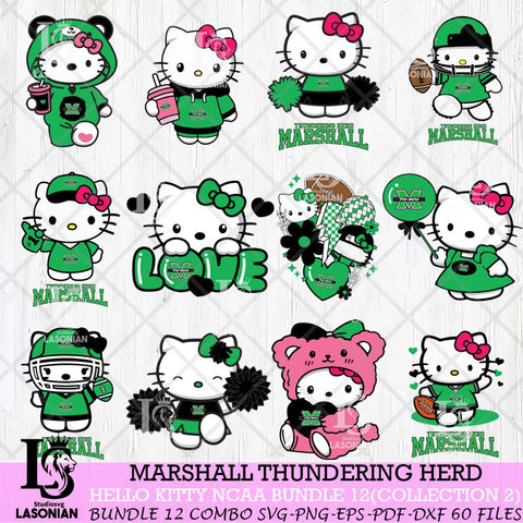 Marshall Thundering Herd Hello Kitty Bundle 12 SVG Svg Eps Dxf Png File, Digital Download, Instant Download