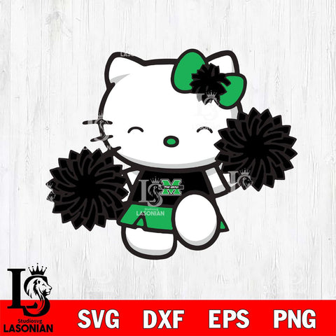 Marshall Thundering Herd Hello Kitty Cheerleader Svg Eps Dxf Png File, Digital Download, Instant Download