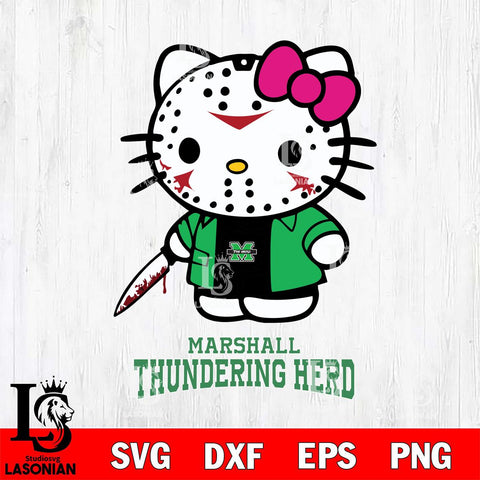 Marshall Thundering Herd Hello Kitty Horror 3 Svg Eps Dxf Png File, Digital Download