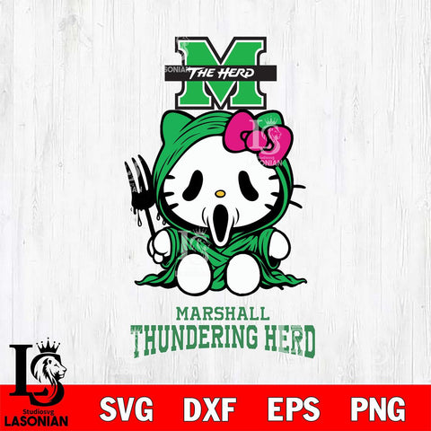 Marshall Thundering Herd Hello Kitty Horror 4 Svg Eps Dxf Png File, Digital Download