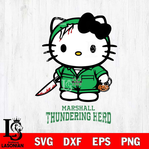 Marshall Thundering Herd Hello Kitty Horror 5 Svg Eps Dxf Png File, Digital Download