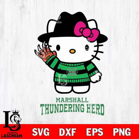 Marshall Thundering Herd Hello Kitty Horror 6 Svg Eps Dxf Png File, Digital Download