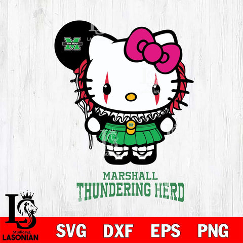 Marshall Thundering Herd Hello Kitty Horror 7 Svg Eps Dxf Png File, Digital Download
