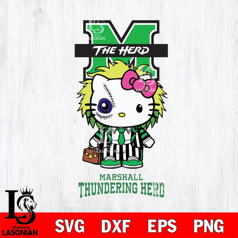 Marshall Thundering Herd Hello Kitty Horror 8 Svg Eps Dxf Png File, Digital Download