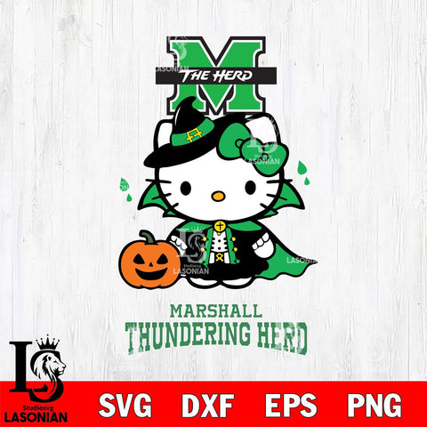 Marshall Thundering Herd Hello Kitty Horror 9 Svg Eps Dxf Png File, Digital Download