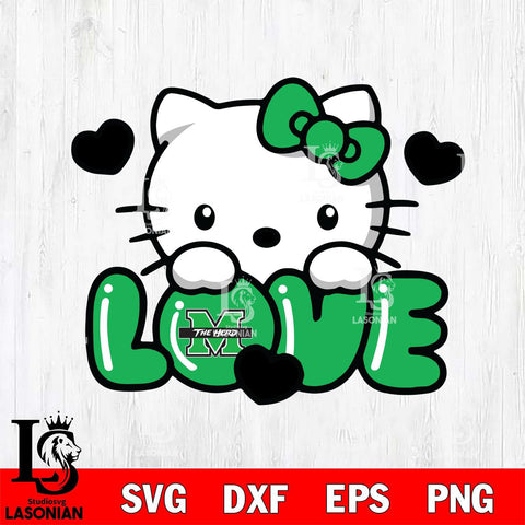 Marshall Thundering Herd Hello Kitty Love Svg Eps Dxf Png File, Digital Download, Instant Download