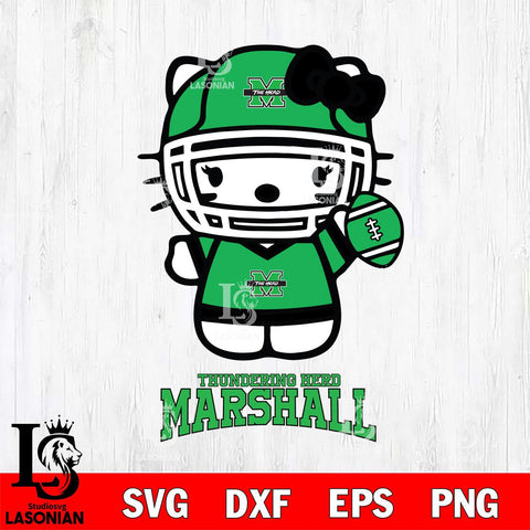 Marshall Thundering Herd Hello Kitty NCAA 1 Svg Eps Dxf Png File, Digital Download, Instant Download