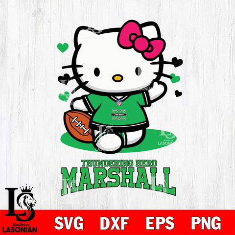 Marshall Thundering Herd Hello Kitty NCAA 3 Svg Eps Dxf Png File, Digital Download, Instant Download