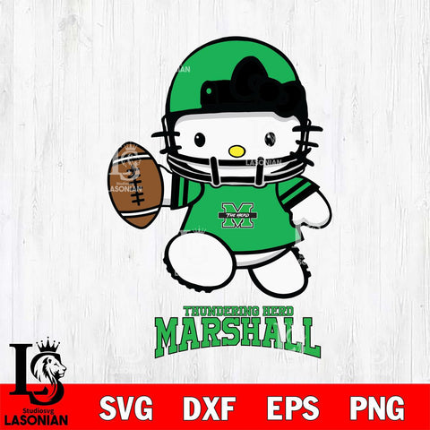 Marshall Thundering Herd Hello Kitty NCAA 4 Svg Eps Dxf Png File, Digital Download, Instant Download