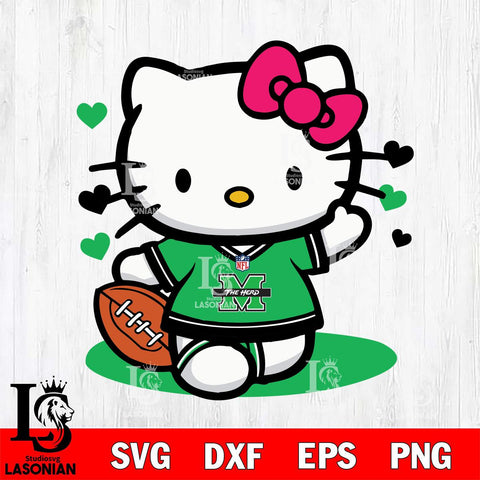 Marshall Thundering Herd Hello Kitty sport 10 Svg Eps Dxf Png File, NCAA svg, Digital Download, Instant Download