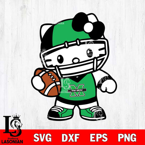 Marshall Thundering Herd Hello Kitty sport 2 Svg Eps Dxf Png File, NCAA svg, Digital Download, Instant Download