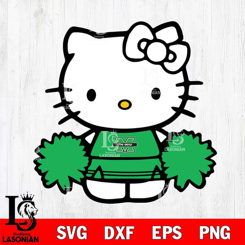 Marshall Thundering Herd Hello Kitty sport 3 Svg Eps Dxf Png File, NCAA svg, Digital Download, Instant Download