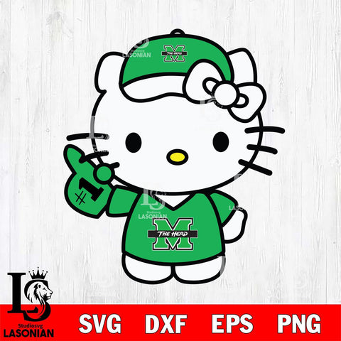 Marshall Thundering Herd Hello Kitty sport 5 Svg Eps Dxf Png File, NCAA svg, Digital Download, Instant Download
