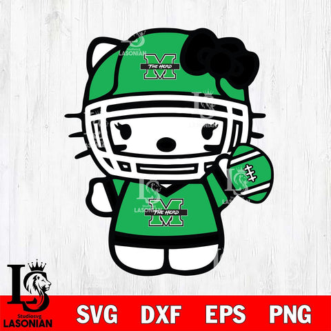 Marshall Thundering Herd Hello Kitty sport 6 Svg Eps Dxf Png File, NCAA svg, Digital Download, Instant Download