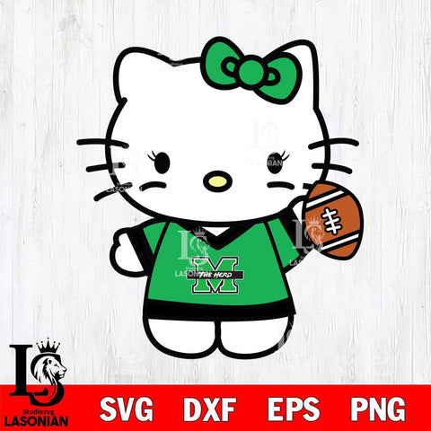 Marshall Thundering Herd Hello Kitty sport 7 Svg Eps Dxf Png File, NCAA svg, Digital Download, Instant Download