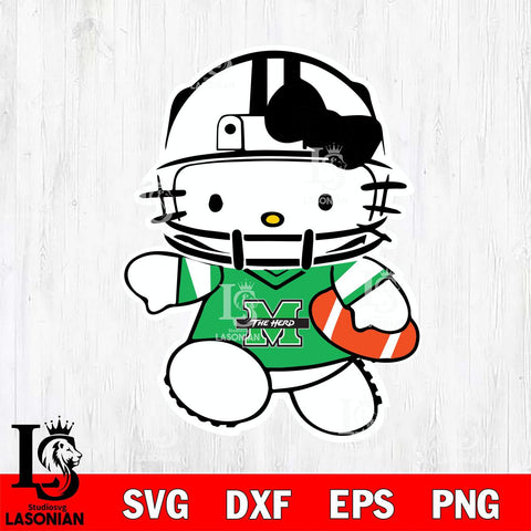 Marshall Thundering Herd Hello Kitty sport 8 Svg Eps Dxf Png File, NCAA svg, Digital Download, Instant Download