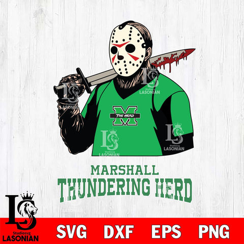 Marshall Thundering Herd Jason Voorhees 11 Svg Eps Dxf Png File, Digital Download