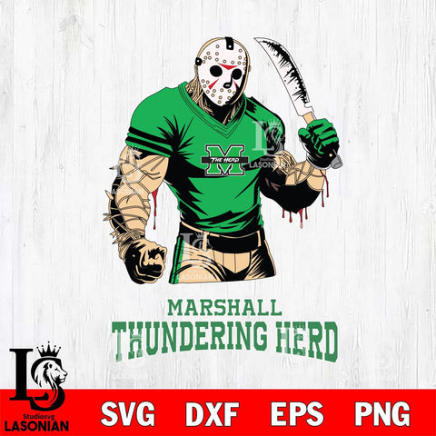 Marshall Thundering Herd Jason Voorhees Svg Eps Dxf Png File, Digital Download