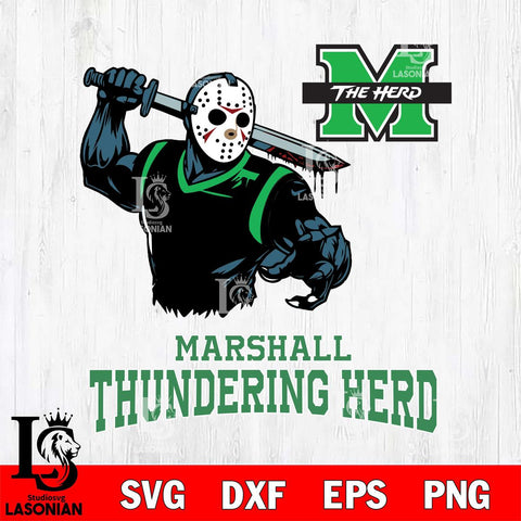 Marshall Thundering Herd Jason Voorhees 5 Svg Eps Dxf Png File, Digital Download