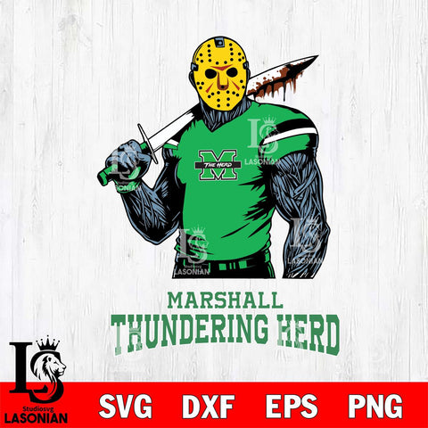 Marshall Thundering Herd Jason Voorhees 7 Svg Eps Dxf Png File, Digital Download