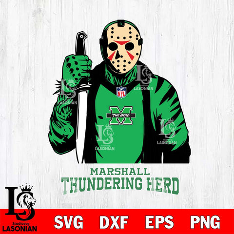 Marshall Thundering Herd Jason Voorhees Horror 3 Svg Eps Dxf Png File, NCAA svg, Digital Download, Instant Download