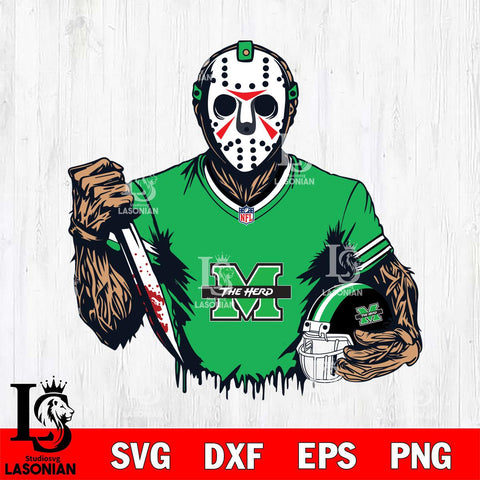 Marshall Thundering Herd Jason Voorhees Horror 5 Svg Eps Dxf Png File, NCAA svg, Digital Download, Instant Download