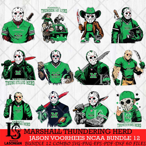 Marshall Thundering Herd Jason Voorhees Horror Bundle 12 SVG Eps Dxf Png File, bundle NCAA svg, Digital Download, Instant Download