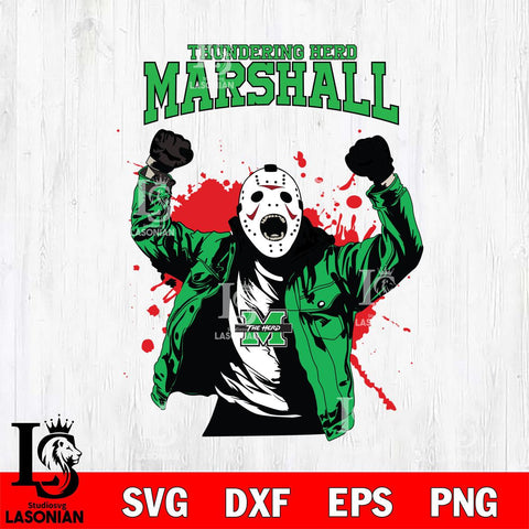 Marshall Thundering Herd Jason Voorhees Horror Halloween 3 Svg Eps Dxf Png File, NCAA svg, Digital Download, Instant Download
